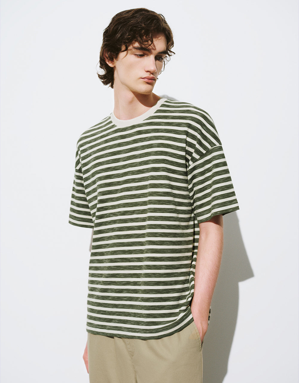 Striped Crew Neck Straight T-Shirt