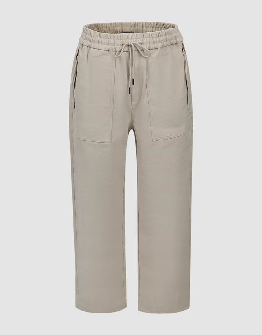 Drawstring Waist Straight Pants