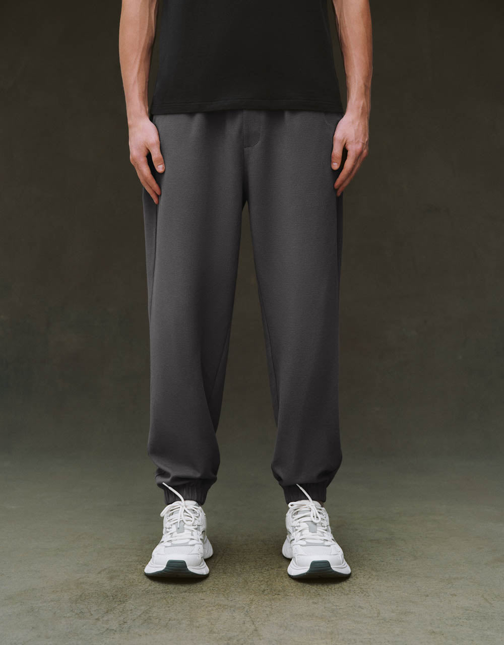 Elastic Waist Knitted Jogger Pants