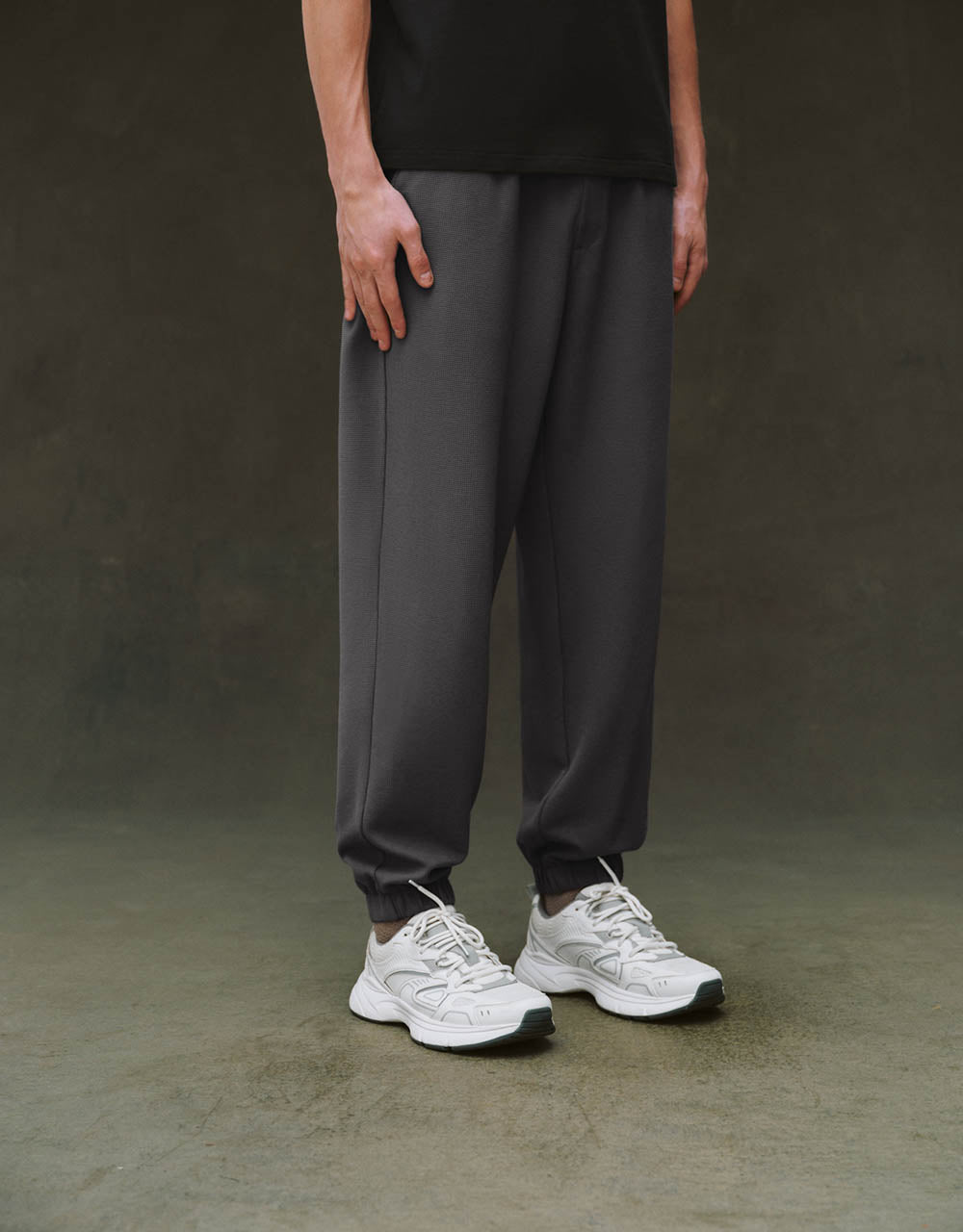 Elastic Waist Knitted Jogger Pants