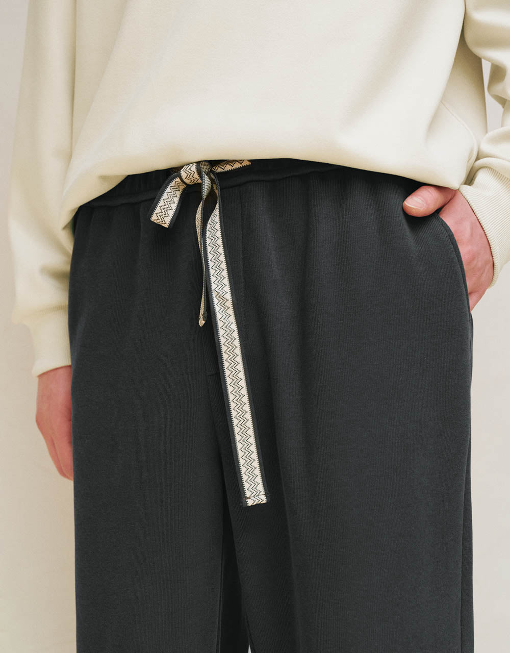 Drawstring Waist Carrot Fit Pants