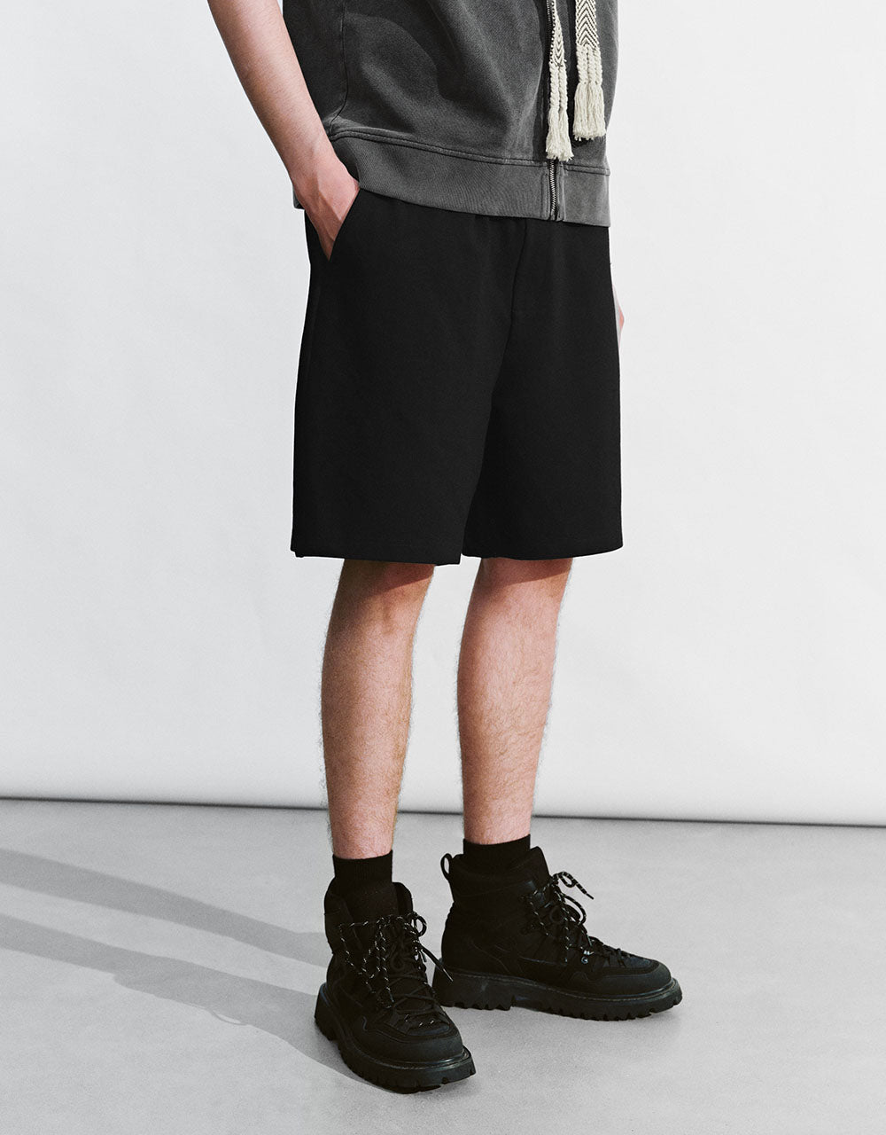 Drawstring Waist Knitted Shorts