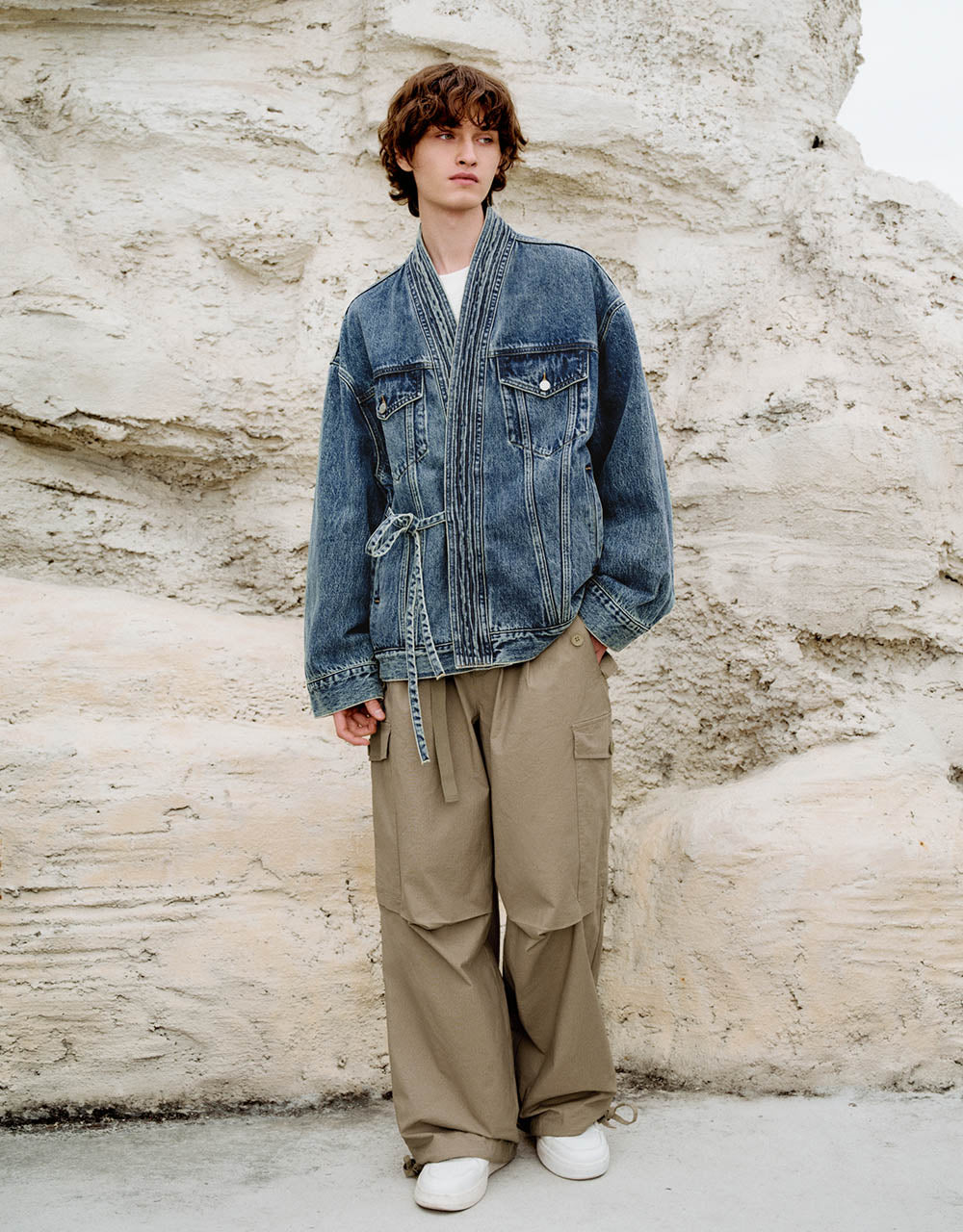 Kimono Lapel Denim Jacket – FancyAdd