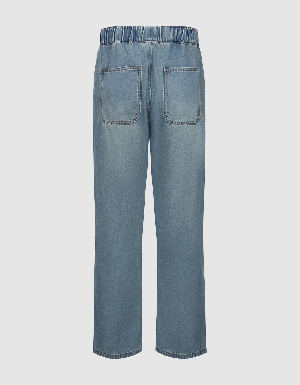 Drawstring Waist Straight Jeans