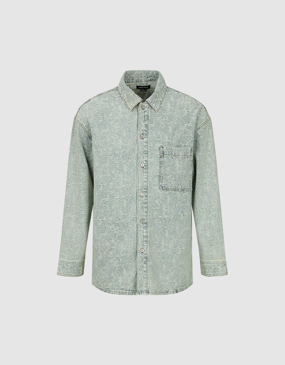 Button Up Straight Denim Shirt