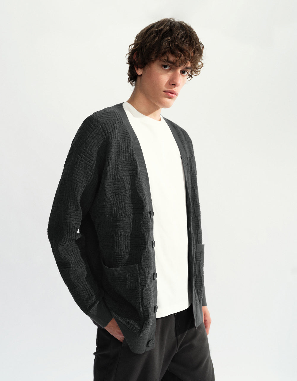 V-Neck Knitted Cardigan