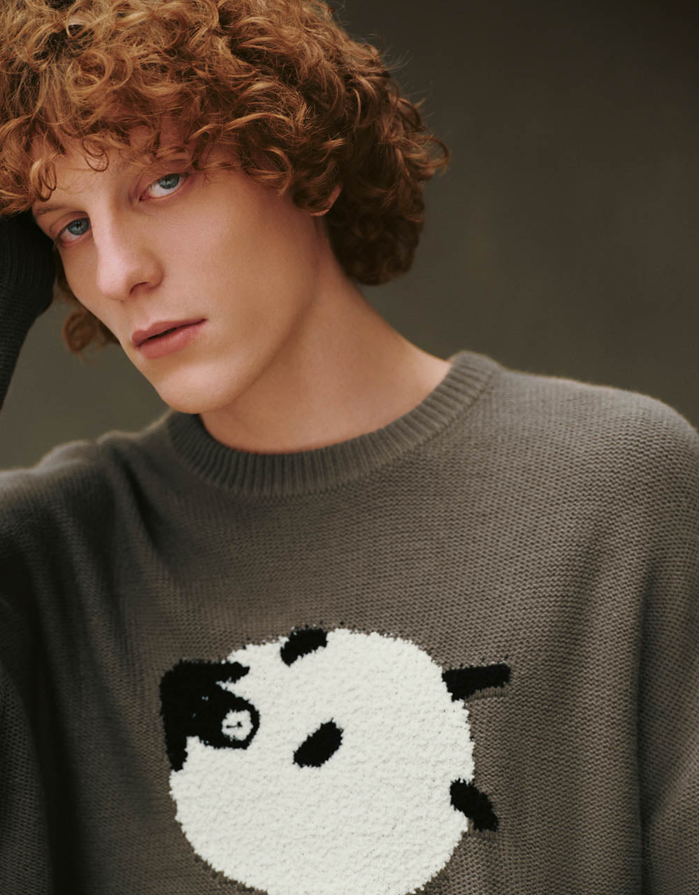 Sheep Embroidered Knitted T-Shirt