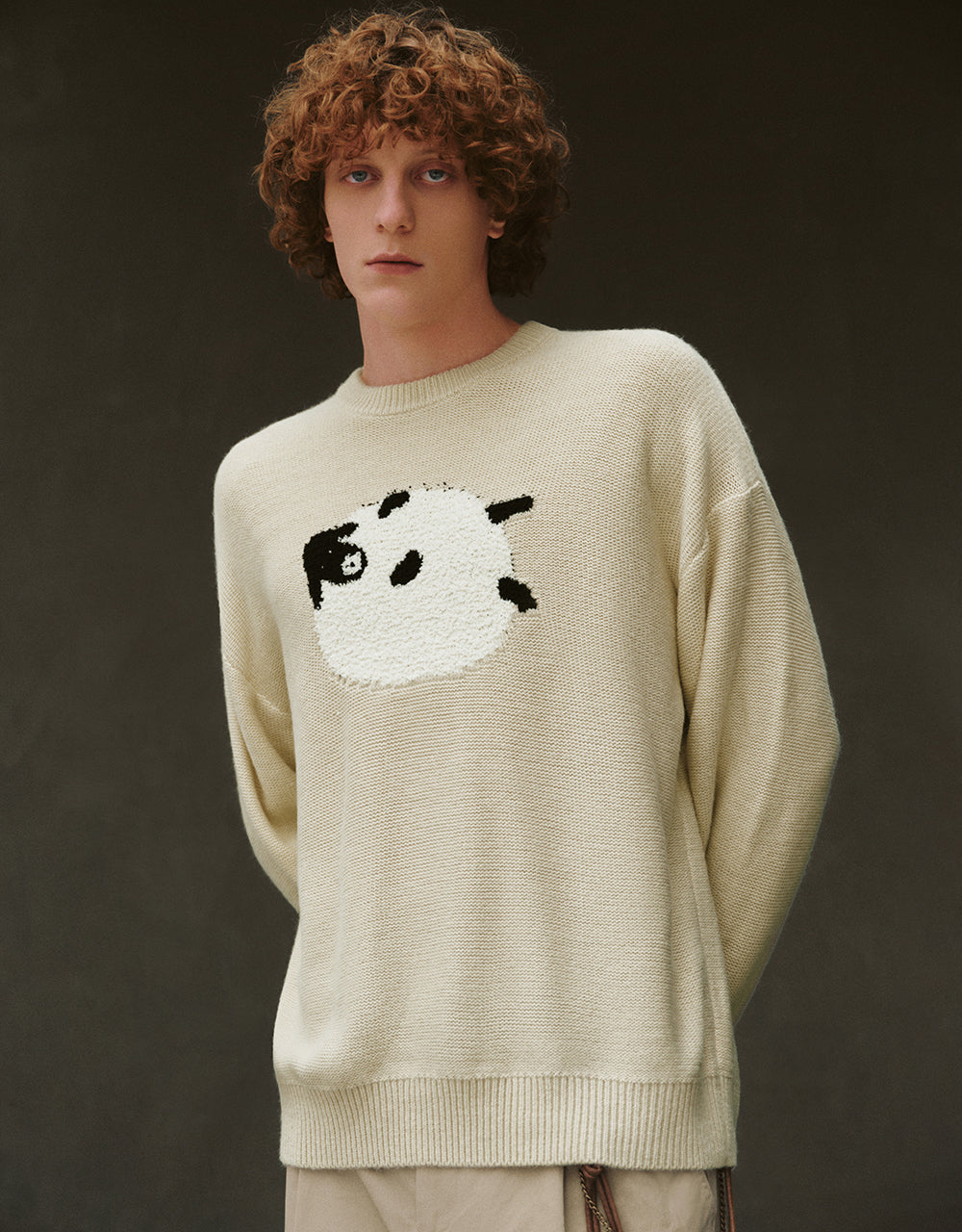 Sheep Embroidered Knitted T-Shirt