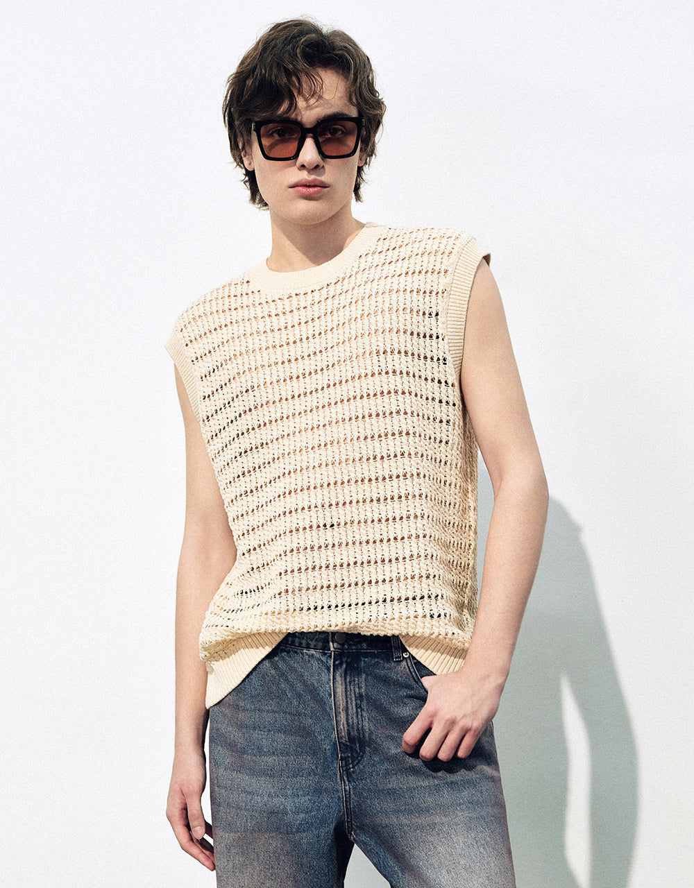 Crew Neck Knitted Tank Top