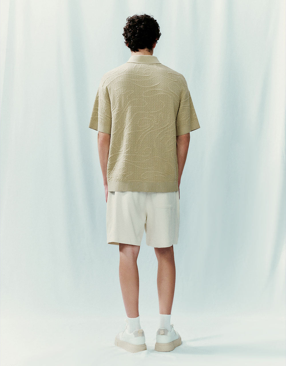 Button Half Placket Knitted T-Shirt