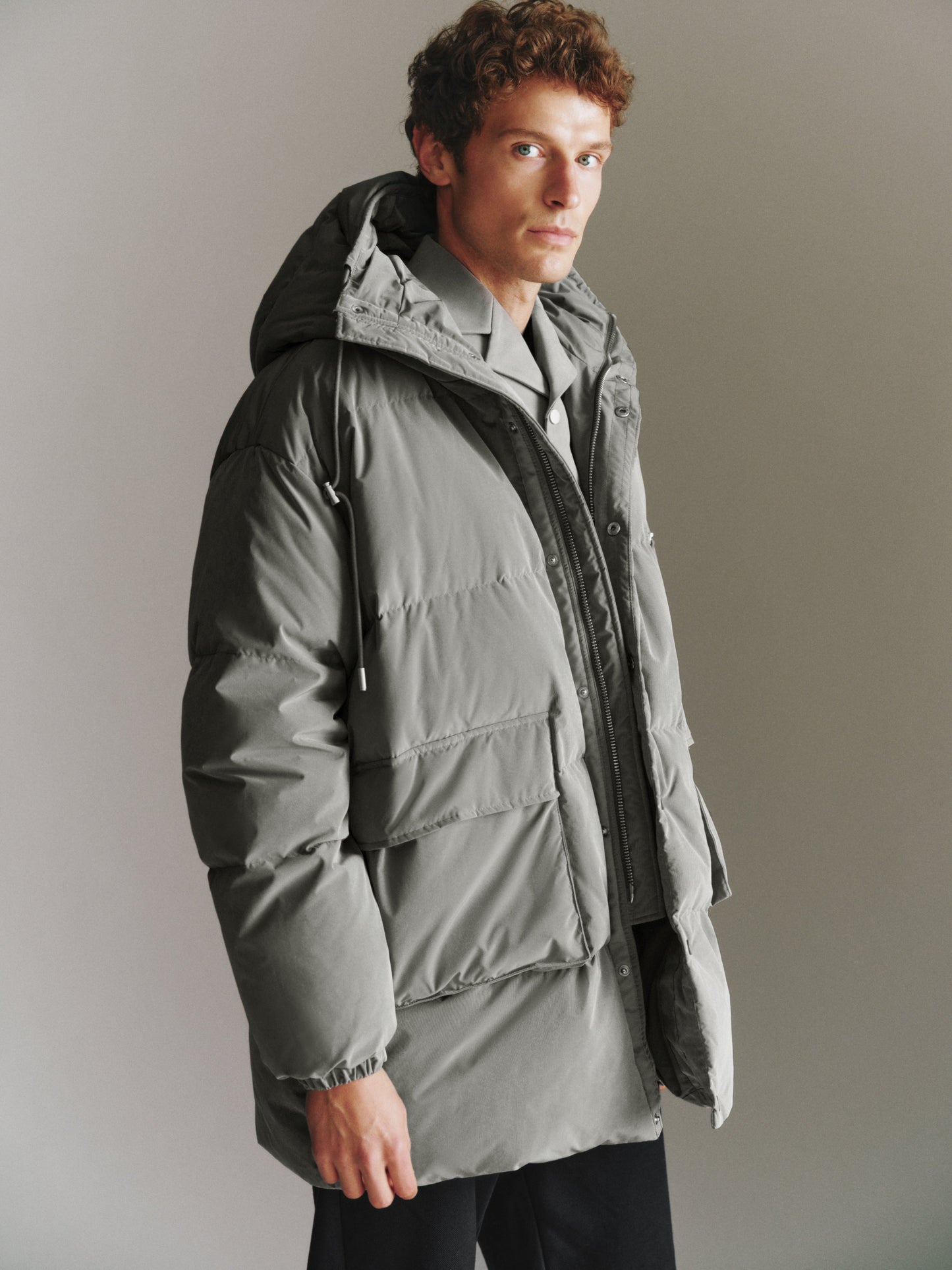 Hooded A-Line Down Jacket