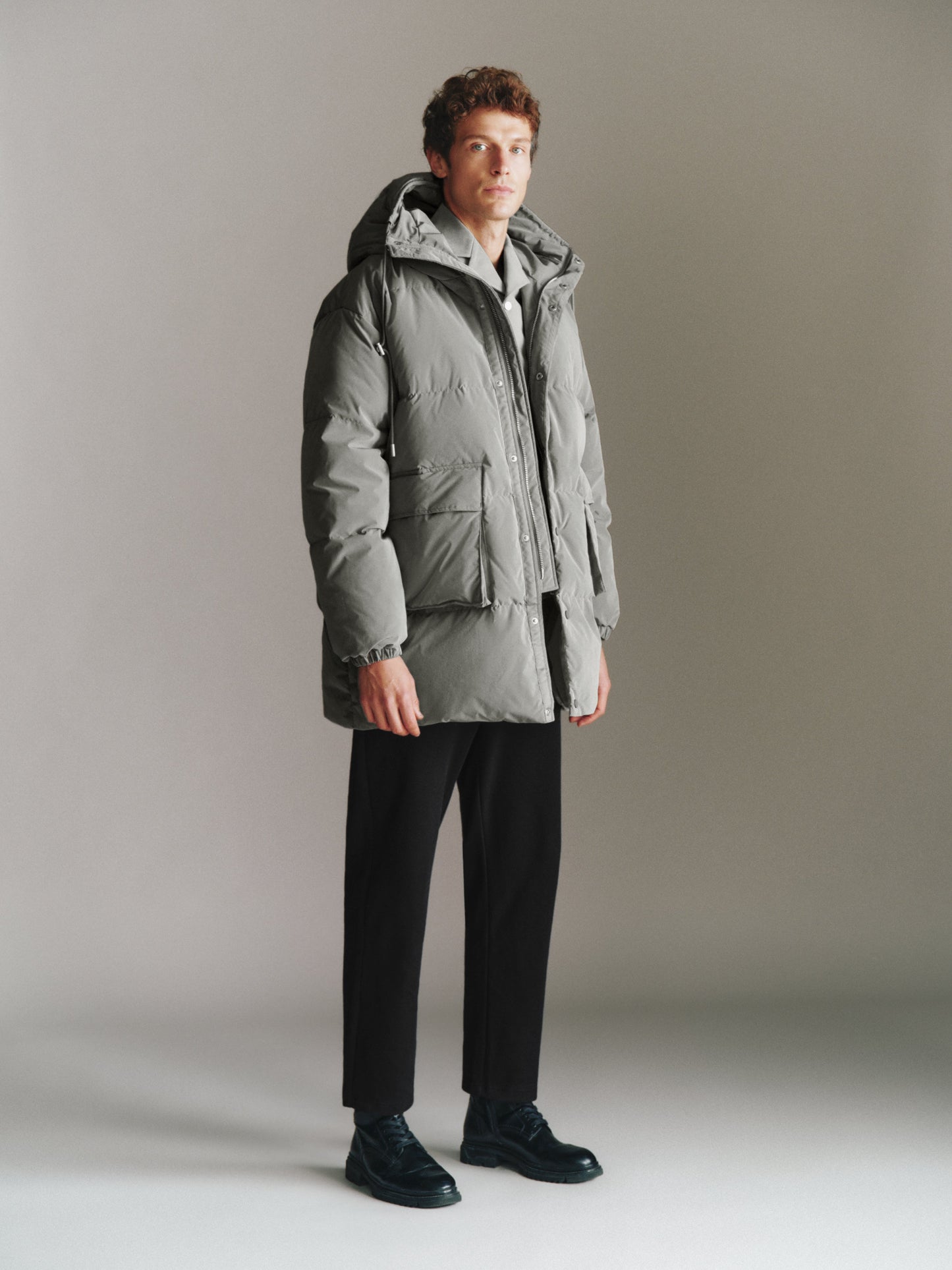 Hooded A-Line Down Jacket