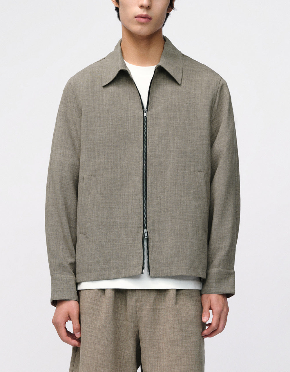 Zipper Front Straight Jacket