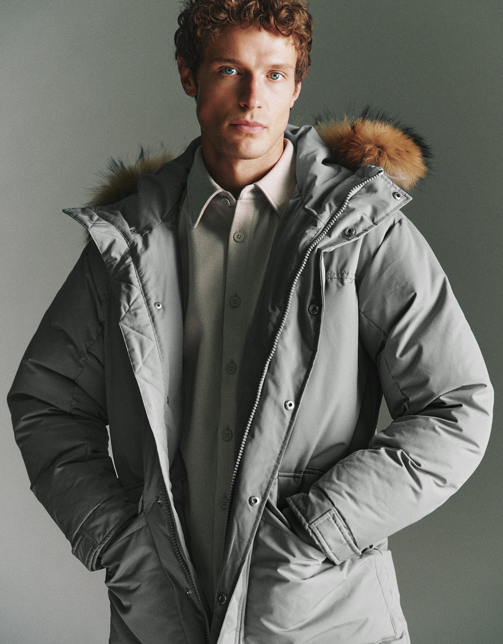 Straight Hooded Down Jacket