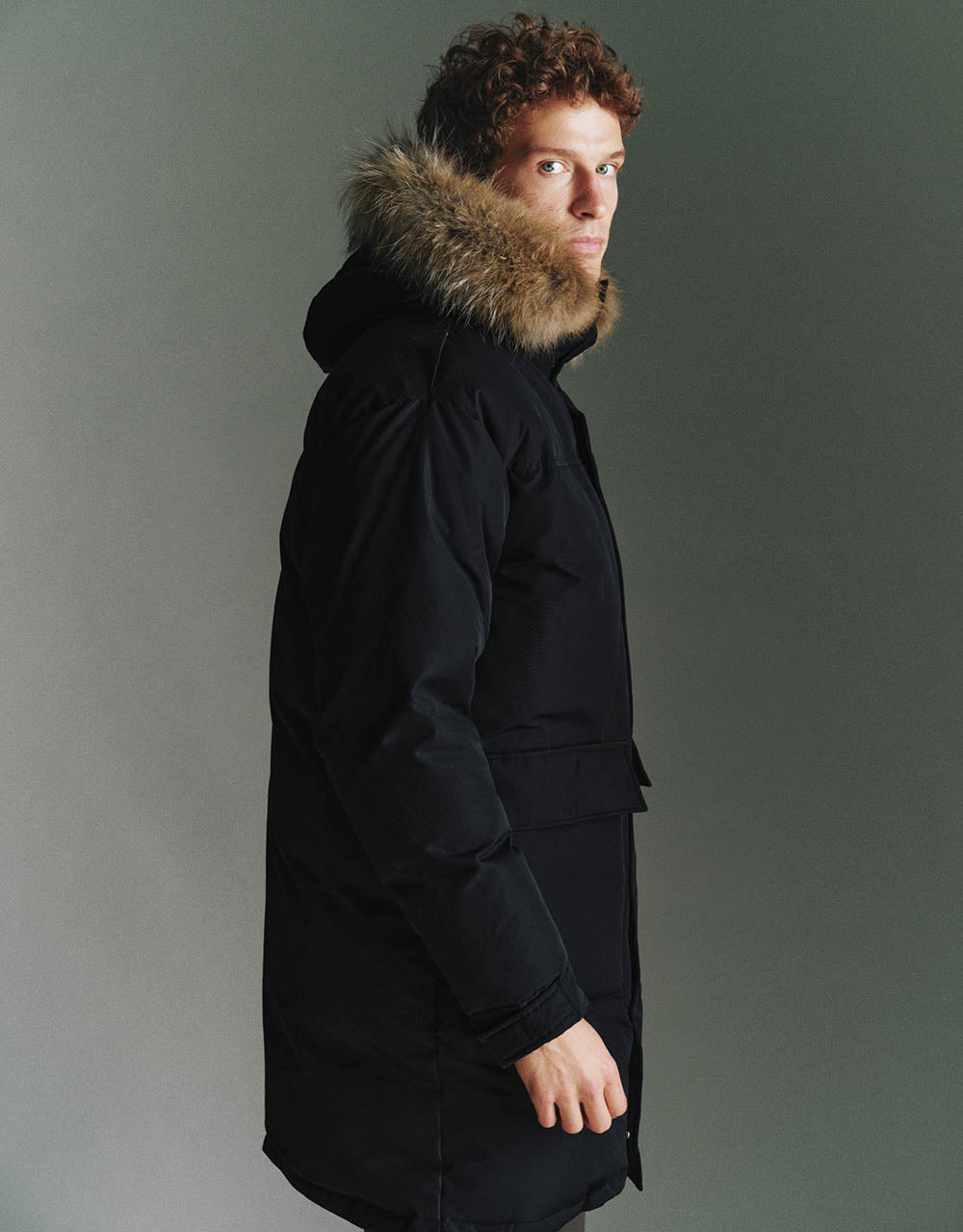 Straight Hooded Down Jacket