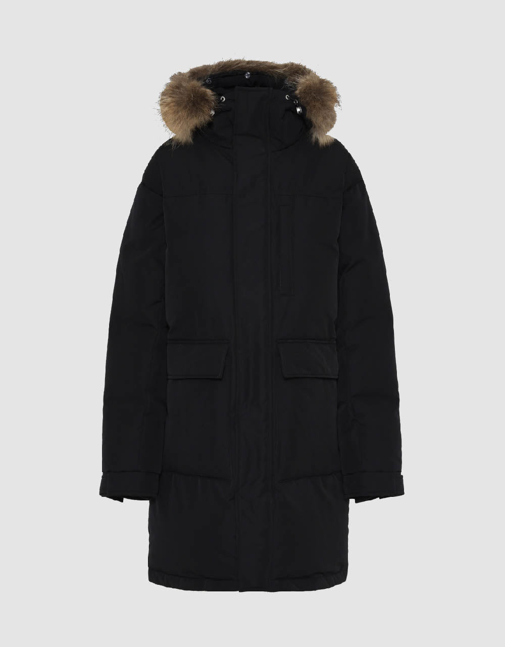 Straight Hooded Down Jacket