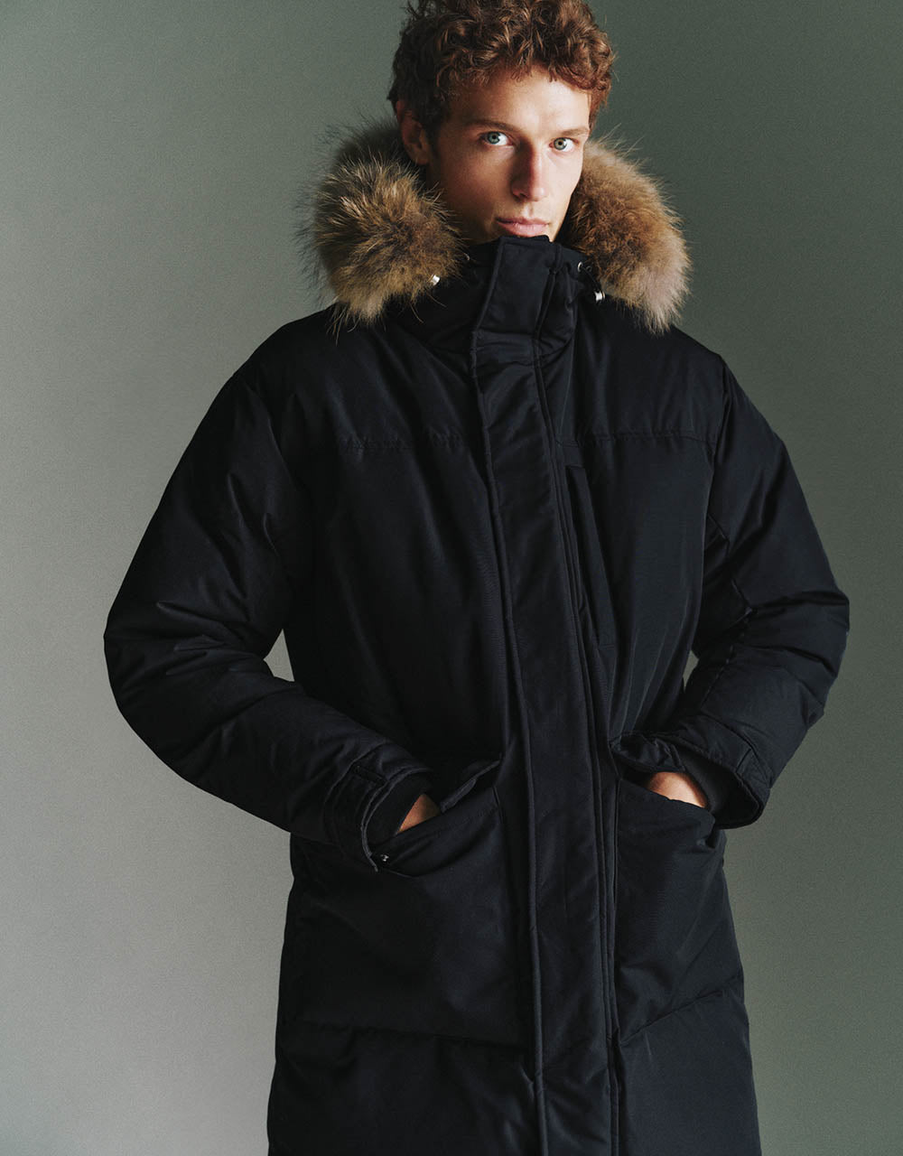 Straight Hooded Down Jacket