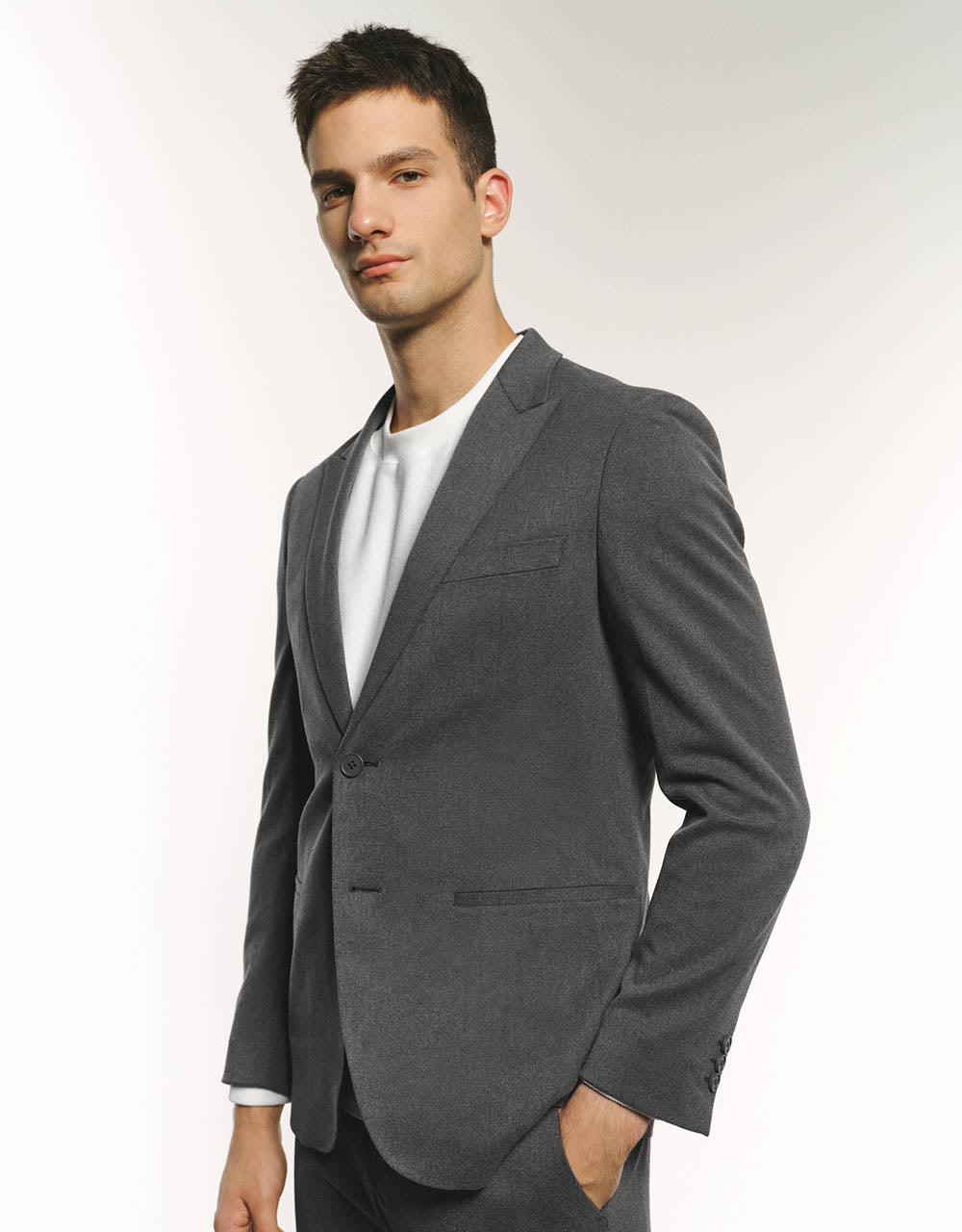 Peaked Lapel Straight Blazer