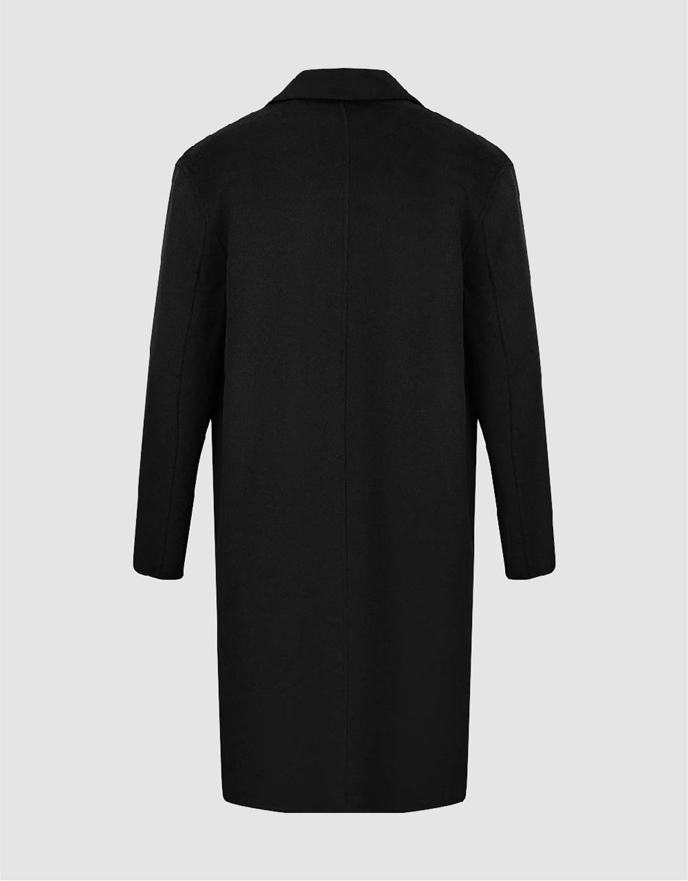 Notch Lapel Longline Woolen Coat