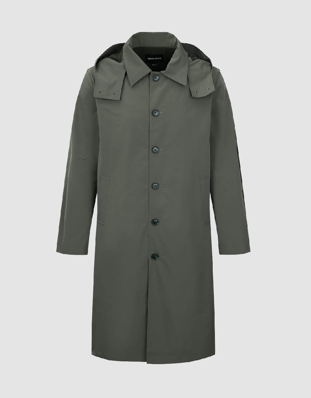 Button Up Hooded Trench Coat