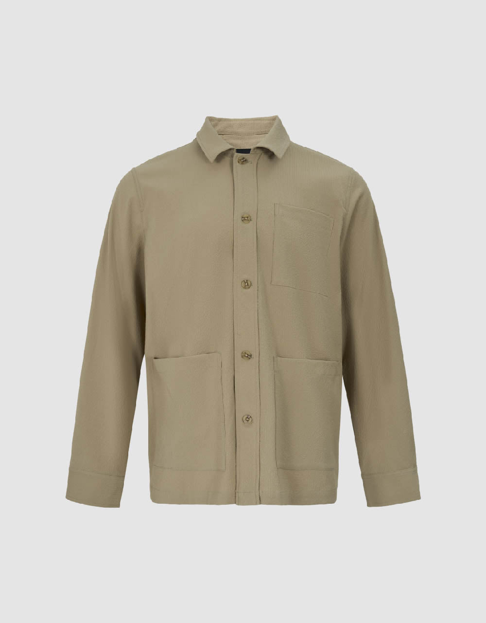 Textured Button Up Straight Jacket