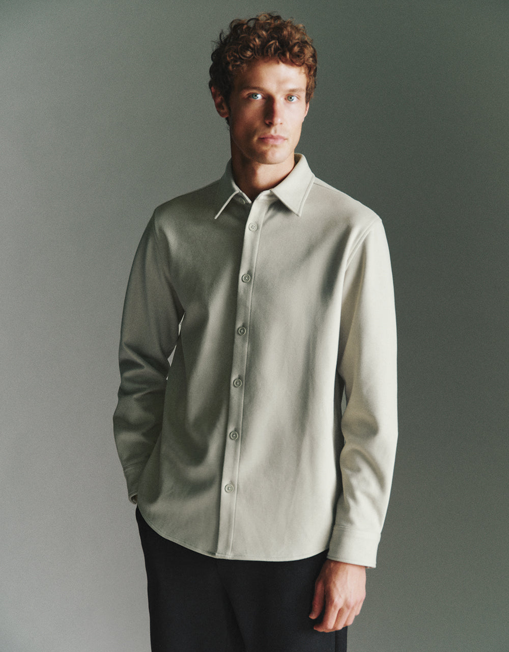 Drop Shoulder Sleeve Straight Shirt