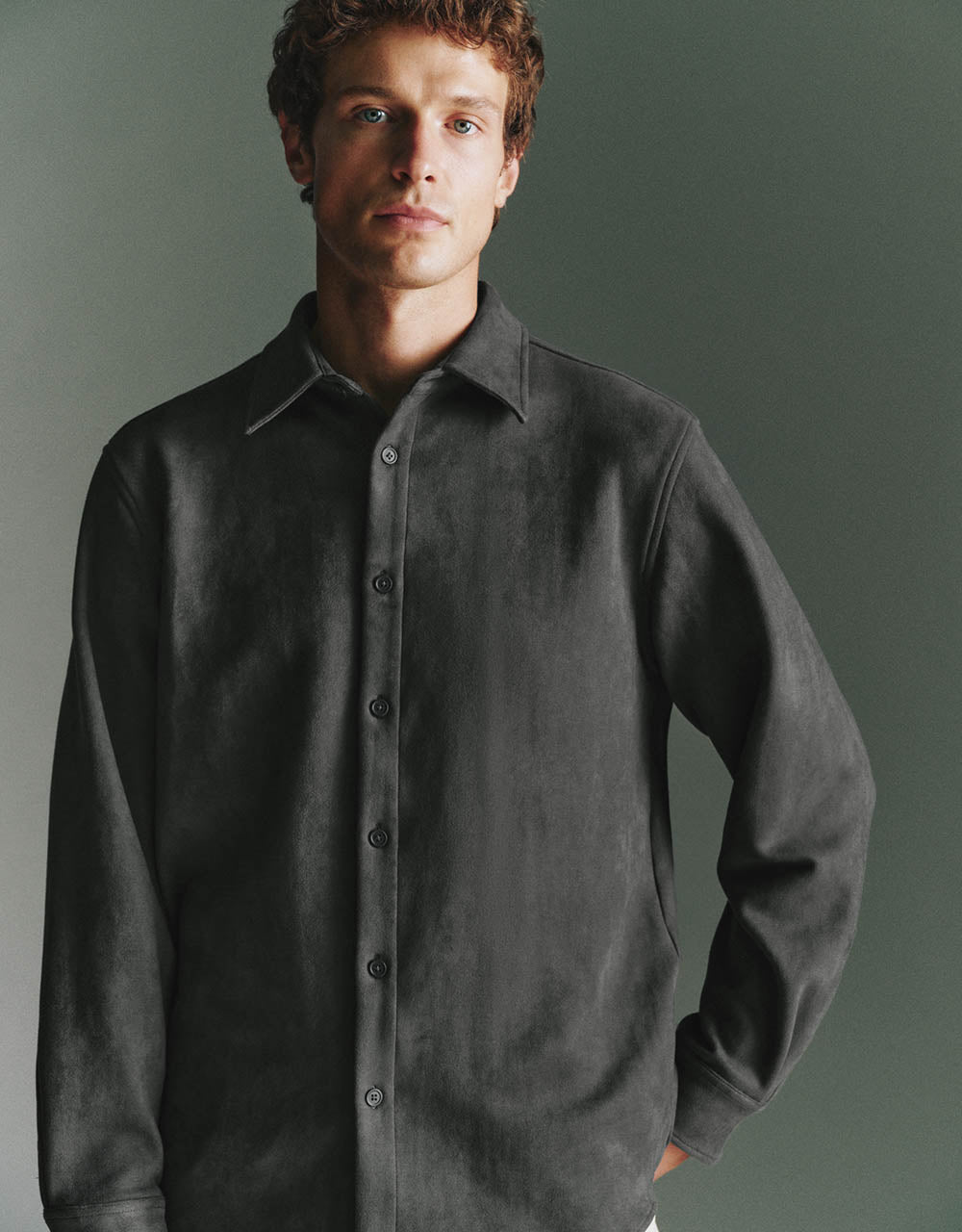 Button Up Vegan Leather Shirt