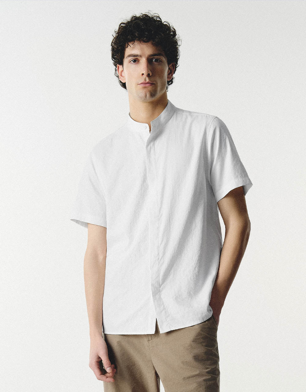 Crew Neck Straight Shirt