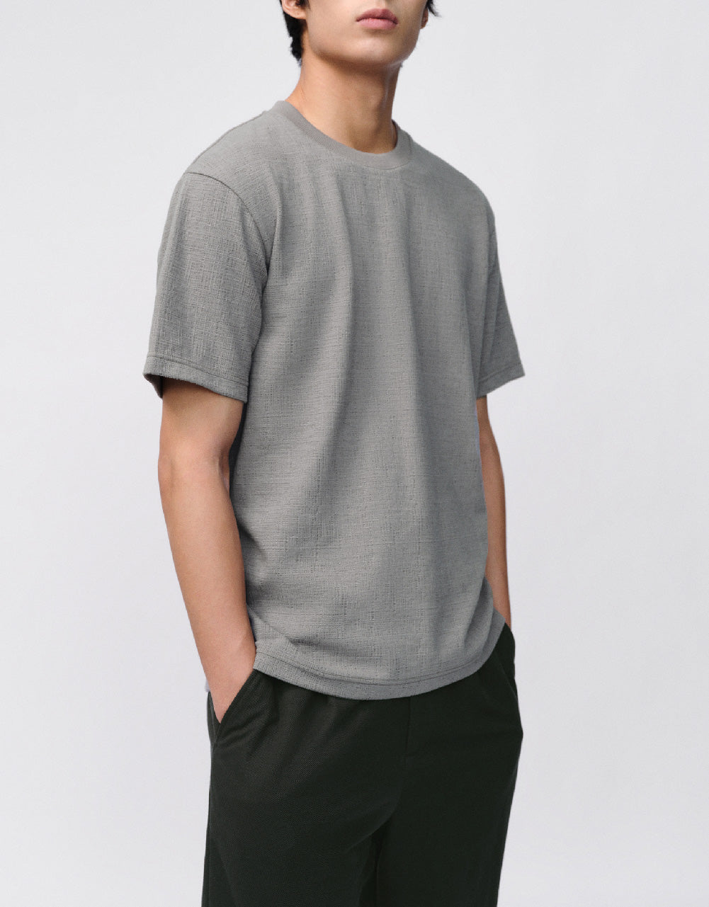 Drop Shoulder Sleeve Crew Neck T-Shirt