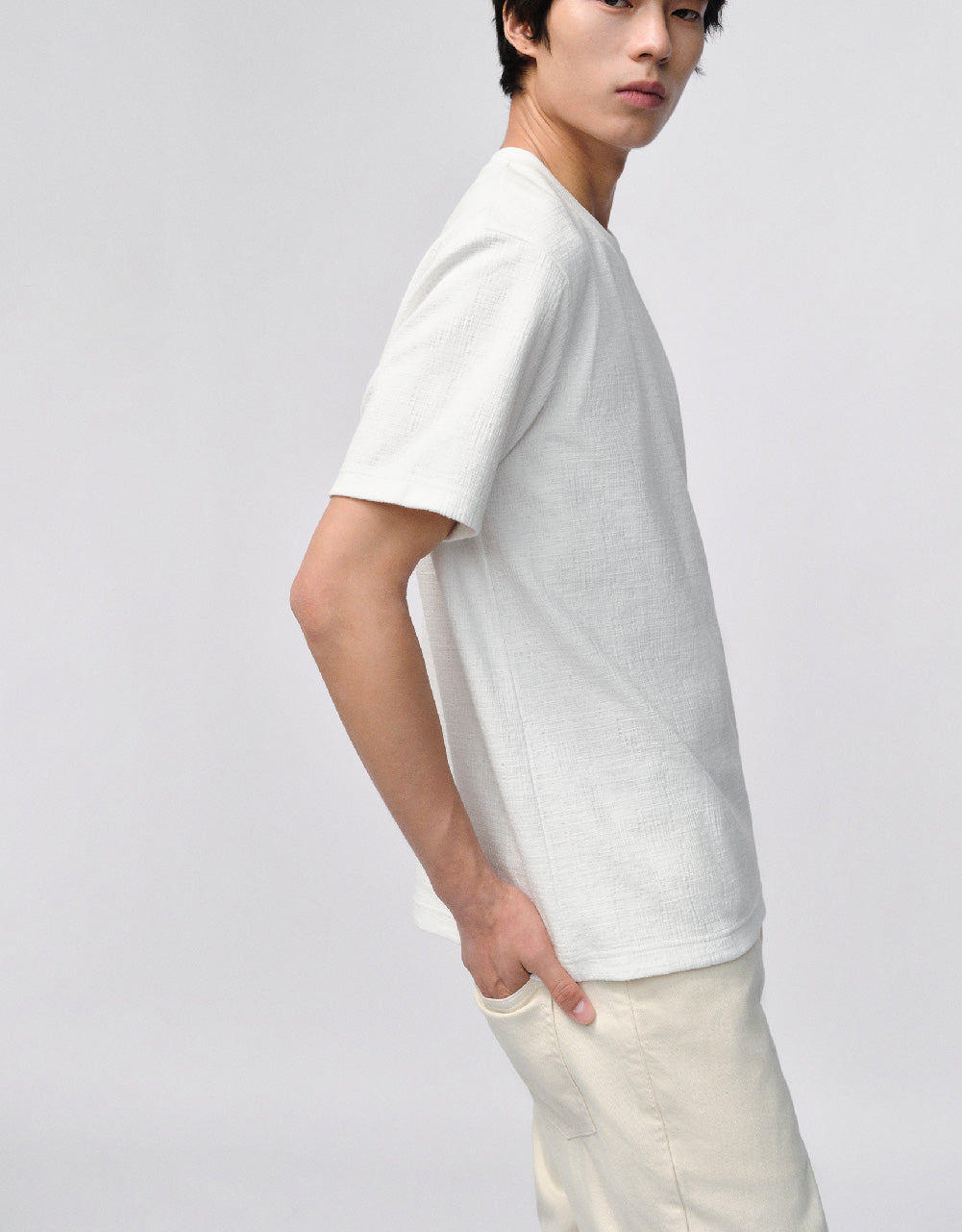 Drop Shoulder Sleeve Crew Neck T-Shirt