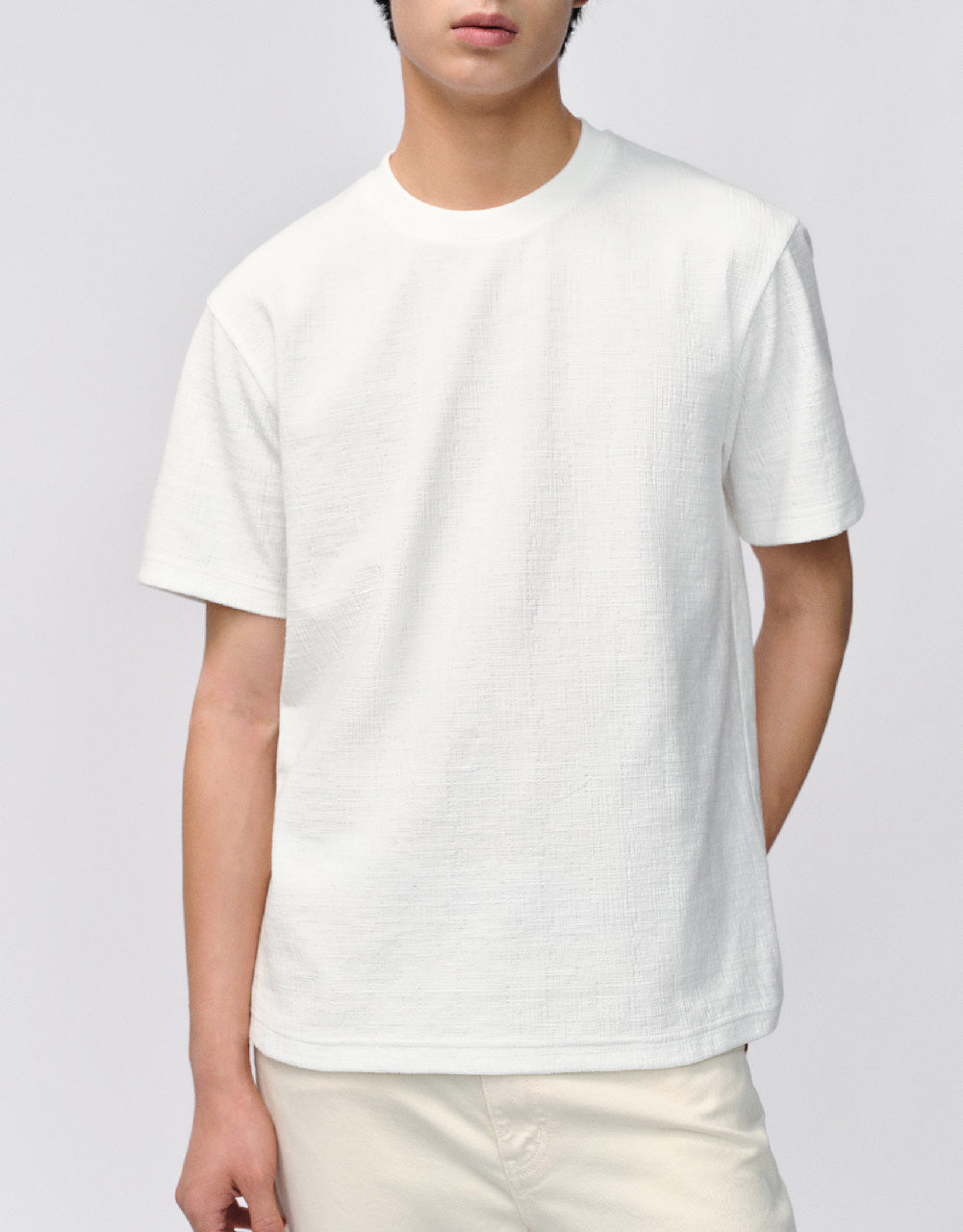 Drop Shoulder Sleeve Crew Neck T-Shirt