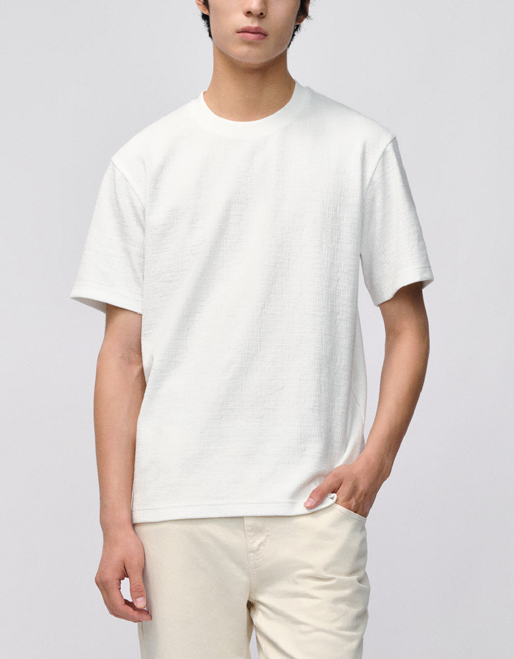 Drop Shoulder Sleeve Crew Neck T-Shirt