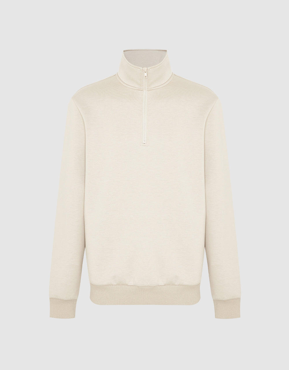 Zip Half Placket Stand Collar Sweatshirt