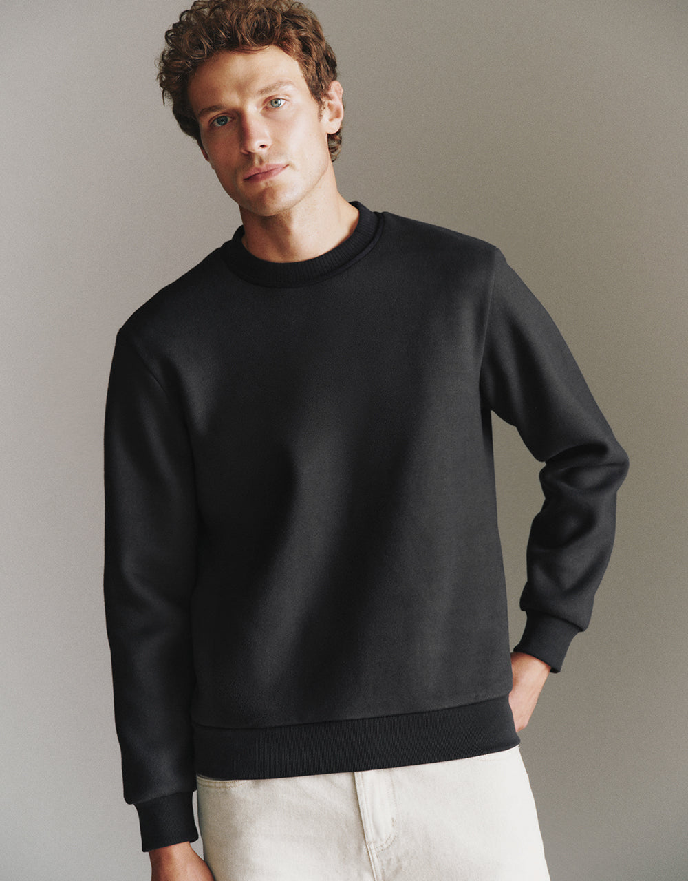 Crew Neck Straight Sweatshirt