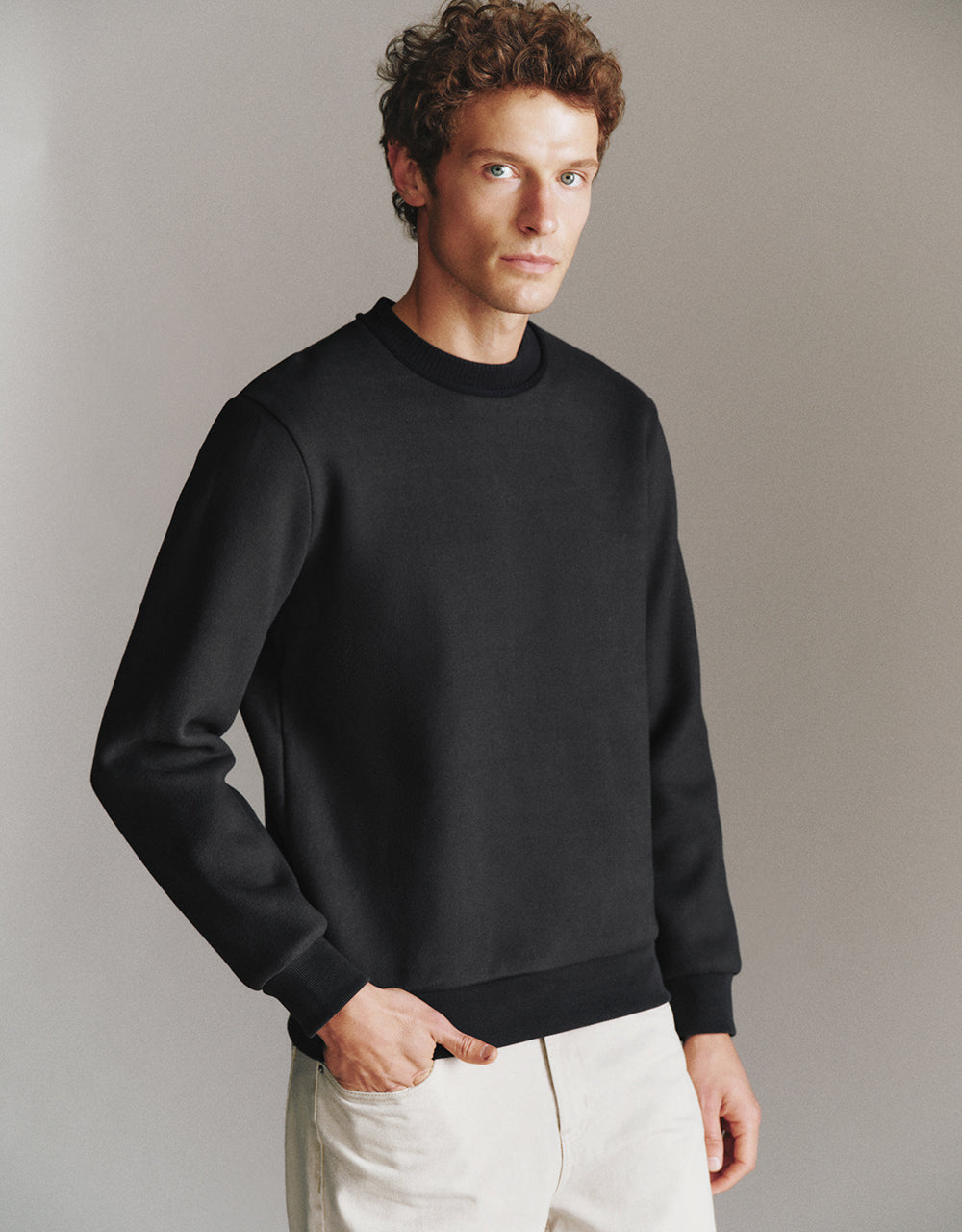 Crew Neck Straight Sweatshirt