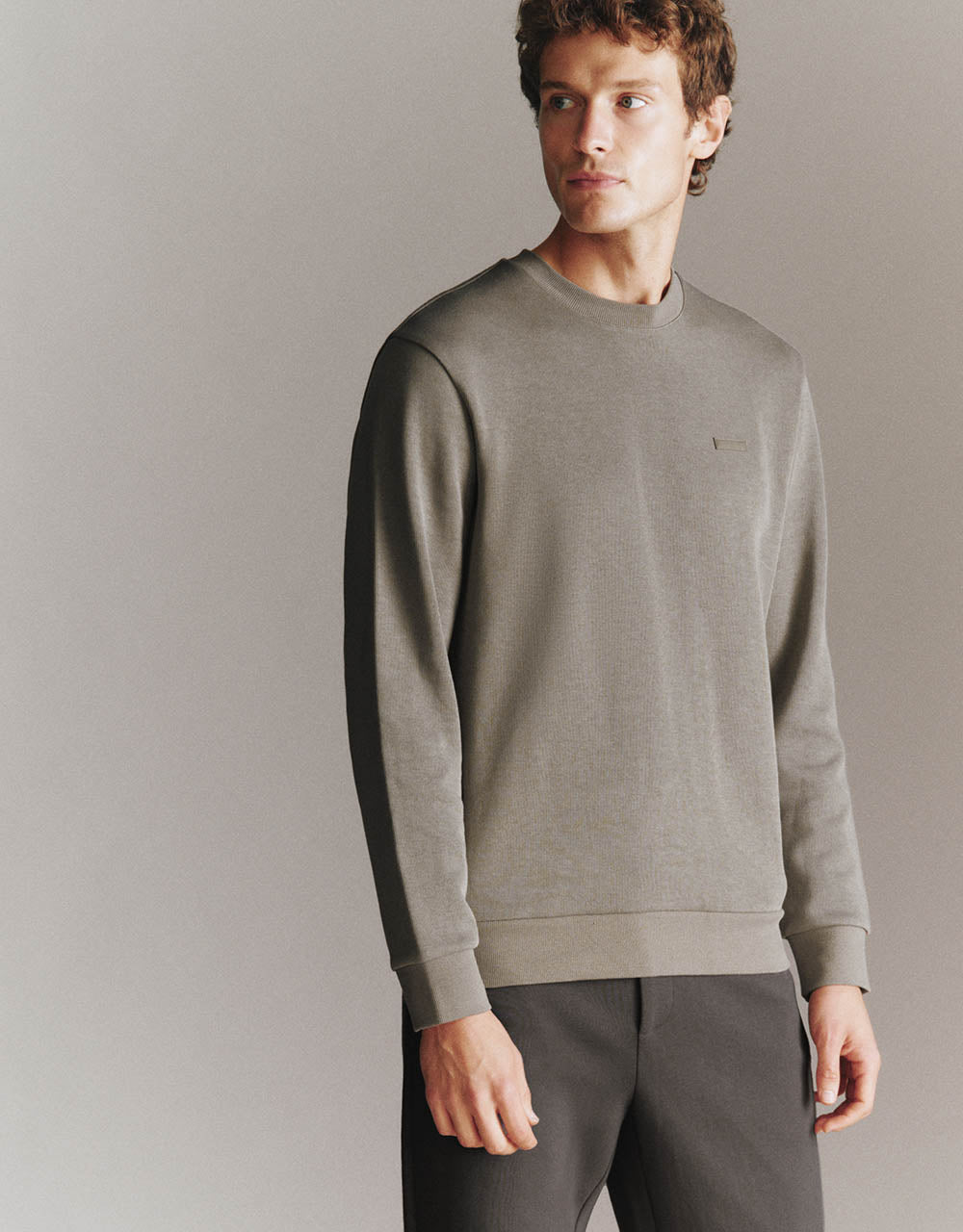 Crew Neck Straight Sweatshirt