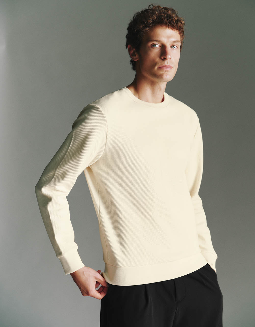 Crew Neck Straight Sweatshirt