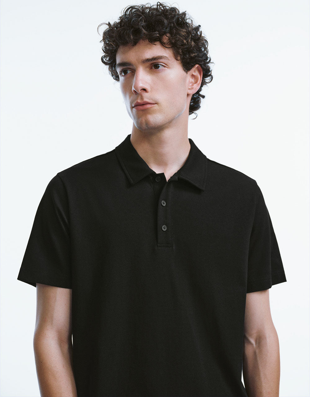 Button Half Placket Knitted A-Line T-Shirt