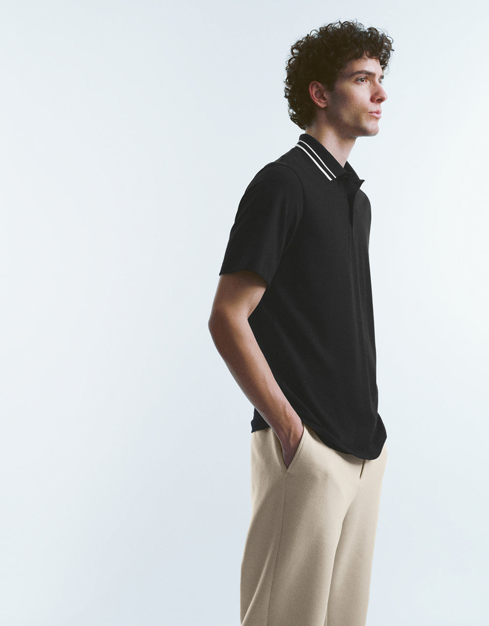 Button Half Placket Knitted Polo Shirt