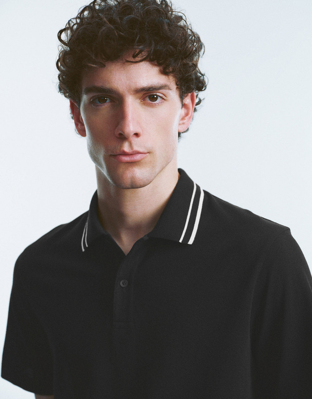 Button Half Placket Knitted Polo Shirt