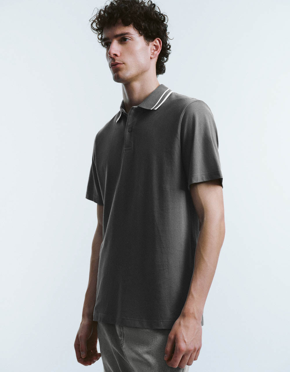 Button Half Placket Knitted Polo Shirt