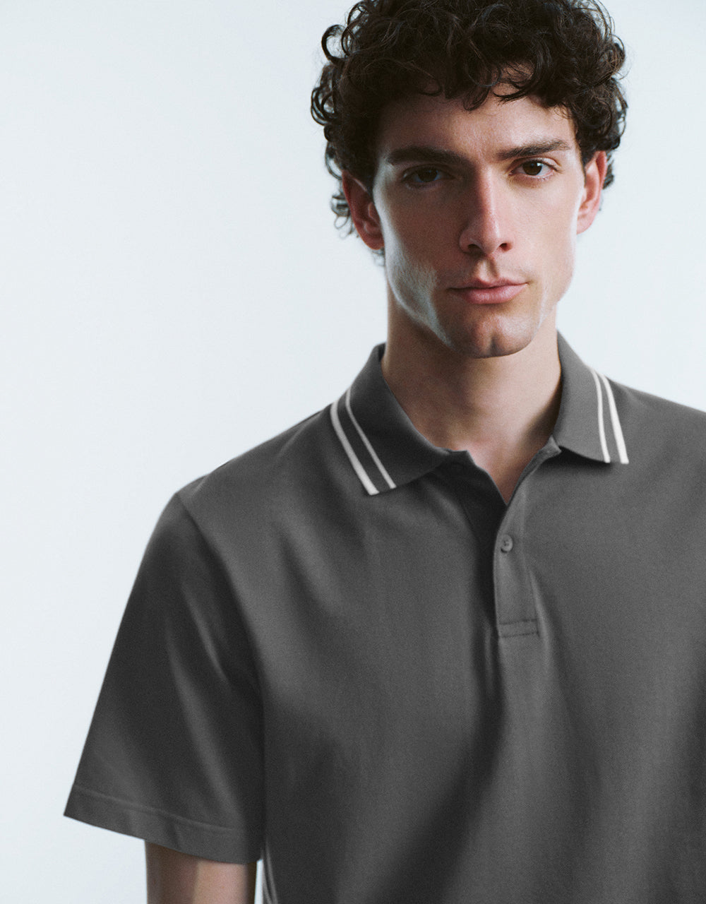 Button Half Placket Knitted Polo Shirt