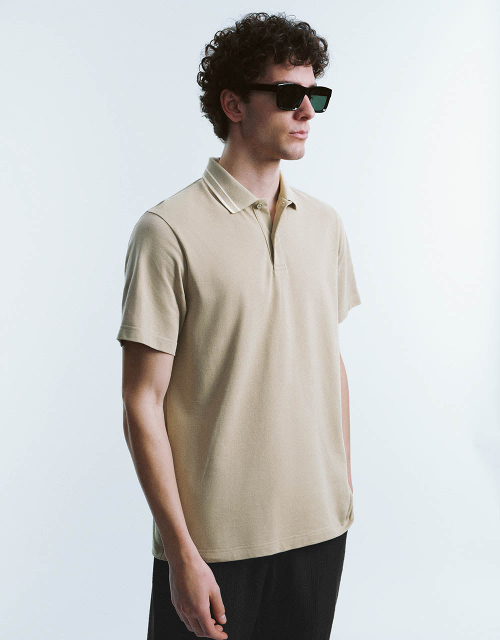 Button Half Placket Knitted Polo Shirt