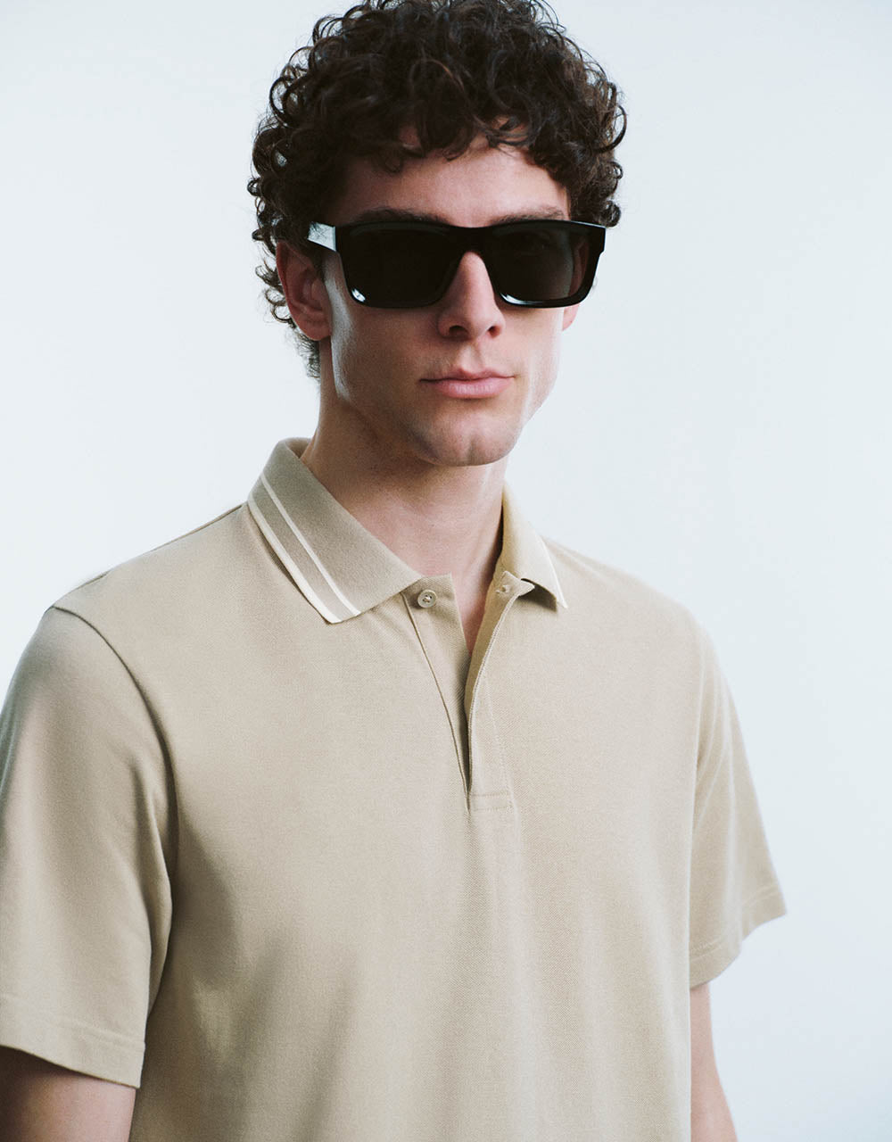 Button Half Placket Knitted Polo Shirt