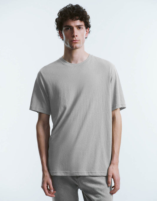 Button Half Placket Knitted T-Shirt