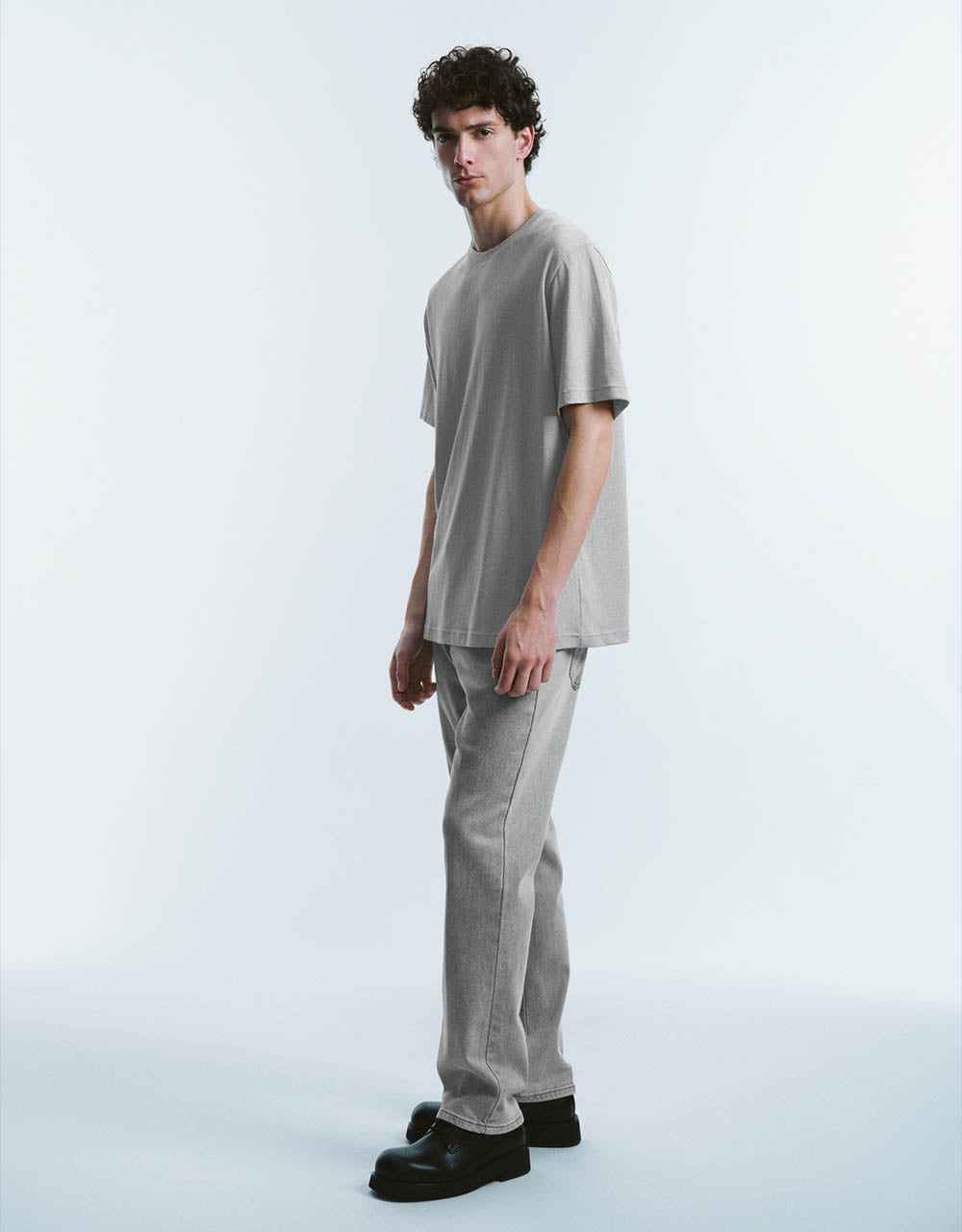 Button Half Placket Knitted T-Shirt