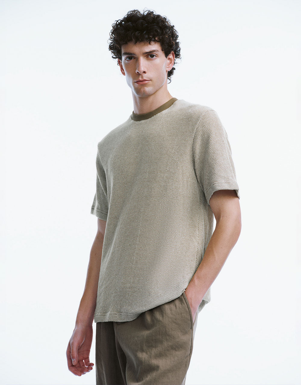 Crew Neck Knitted T-Shirt