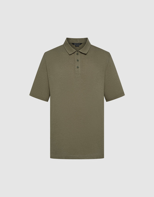 Button Half Placket Straight Polo Shirt