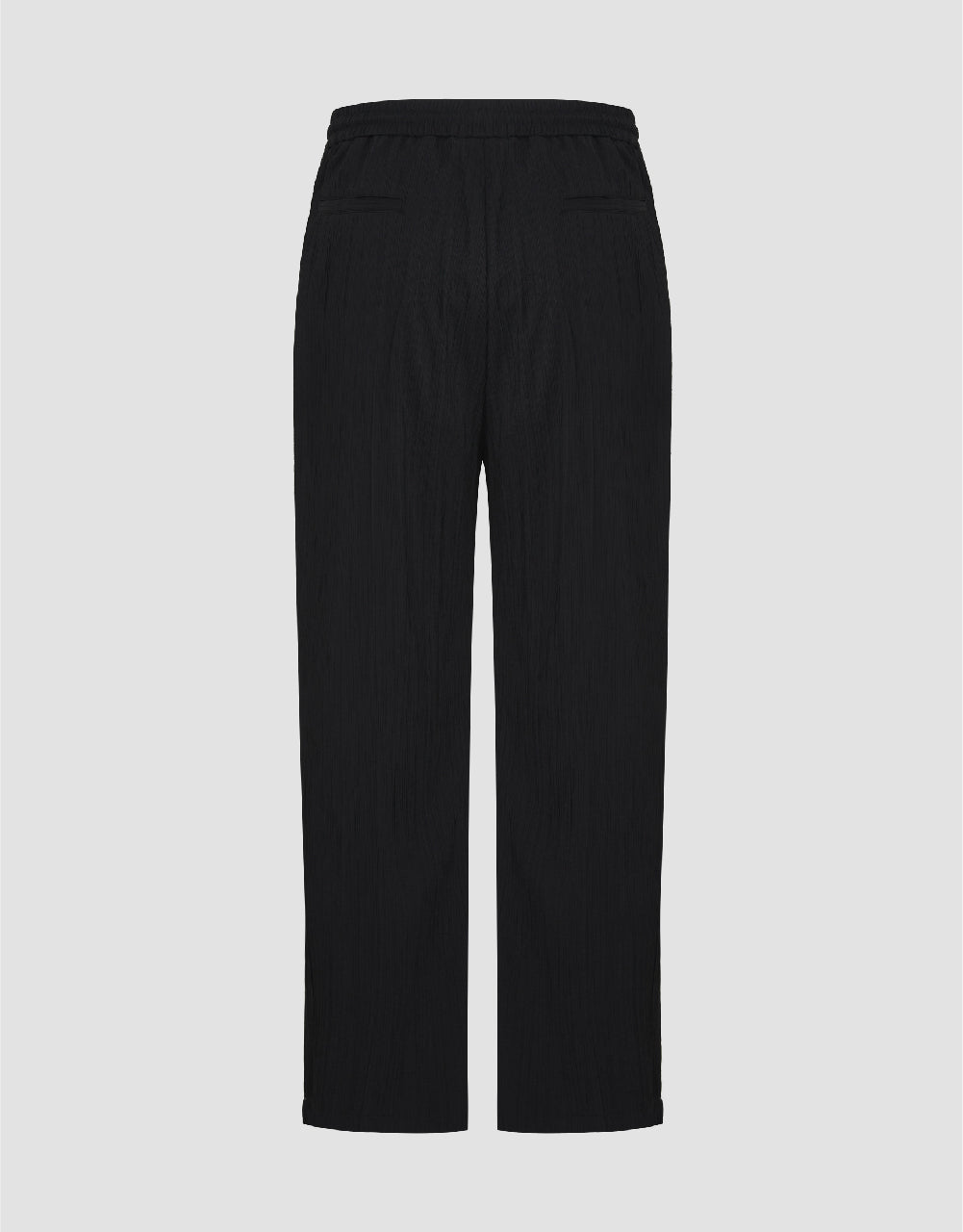 Textured Drawstring Waist Straight Pants