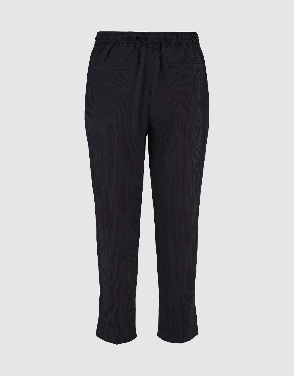 Drawstring Waist Textured Straight Pants